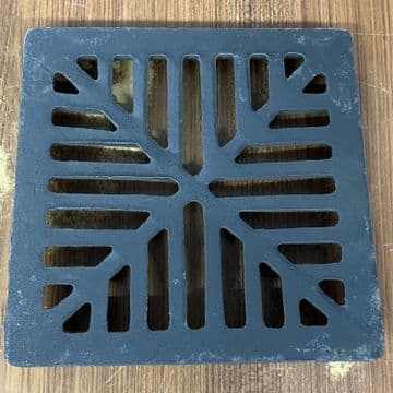 Square Coated Iron Dished Gully Grid 8 inch - 203mm - 62000080