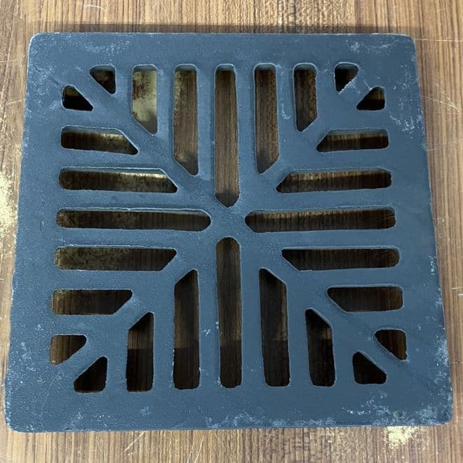 Square Coated Iron Dished Gully Grid 8 inch - 203mm - 62000080