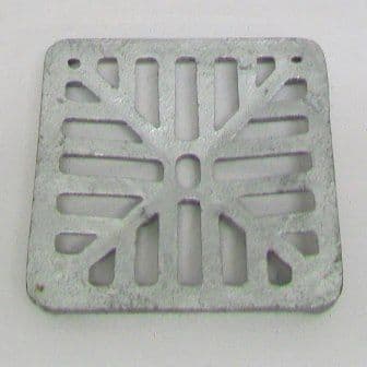 Square Galvanized Dished 5 inch - 127mm Gully Grid - 45000126