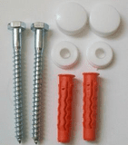 Standard Toilet Pan Floor Fixing Set with White Covers - 30000992