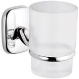 Suite Chrome / White Glass Toothbrush Cup Holder - 01000014