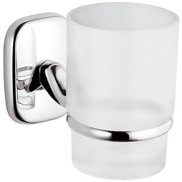 Suite Chrome / White Glass Toothbrush Cup Holder - 01000014