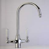 Swan Chrome / White Monobloc Kitchen Sink Tap - 584K4022