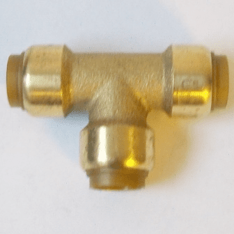 Tectite Brass Push Fit 12mm Equal Tee Fitting - 27241200