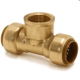 Tectite Brass Push Fit 15mm Female Branch Tee 1/2 inch - 27301500