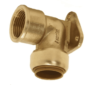 Tectite Brass Push Fit 15mm x 1/2 Tap Backplate Elbow - 27151500