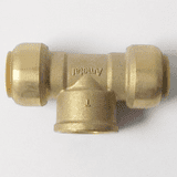Tectite Brass Push Fit 22mm Tee with 3/4 inch Female Thread - 27302200