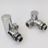 Towel Radiator Chrome Manual Corner Valves Pair - 07001411