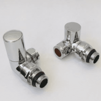 Towel Radiator Chrome Manual Corner Valves Pair - 07001411