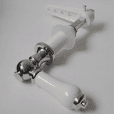 Traditional Chrome and White Toilet Cistern Lever - 08000436