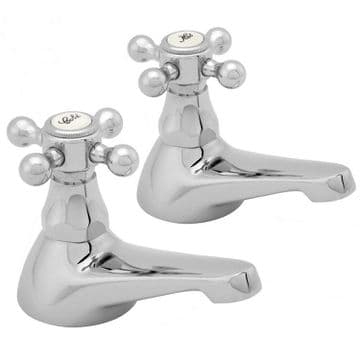 Tudor Traditional Cross Top Basin Pillar Taps - 54015241