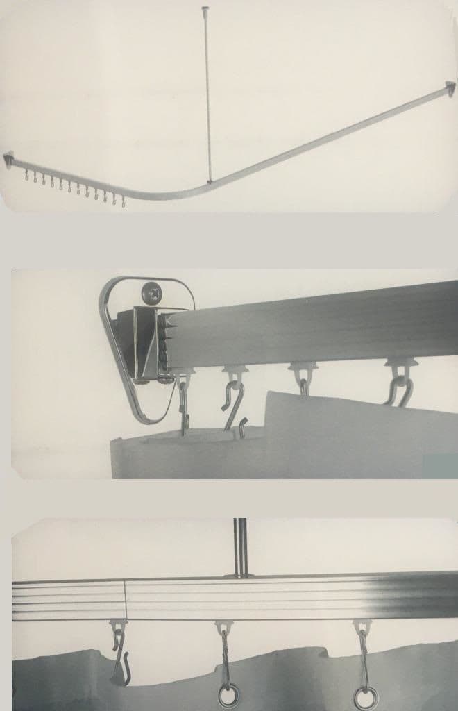 Ultima White Shower Curtain Rail Track Kit - 01067503