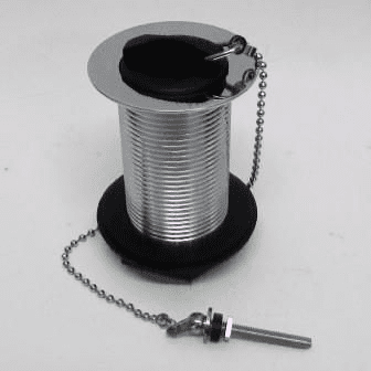 1 1/4 Inch (32mm) Chrome Basin Waste With Rubber Plug & Chain - Unslotted, Brass 4 thumbnail image