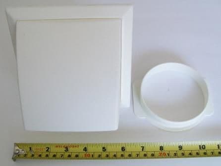 Ventilation Hooded Vent with Anti Draft Flap - White