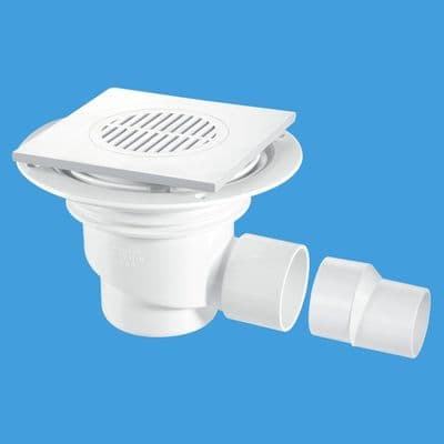 Wet Room Gully Trap White Grid for Tiled and Stoned Floors