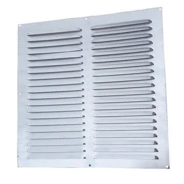 White Aluminium Louvred Square Ventilation Grill 305mm - 70000950