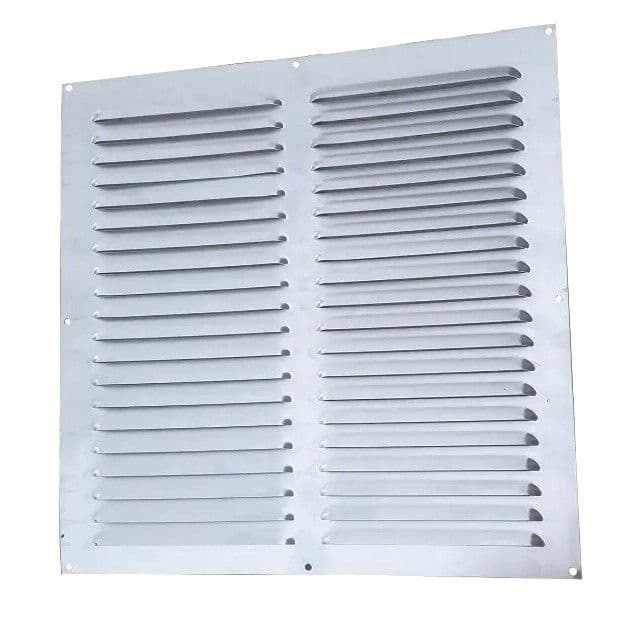 White Aluminium Louvred Square Ventilation Grill 305mm - 70000950