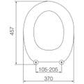 White Grooved MDF Wood Toilet Seat Chrome Hinge - 02000013