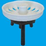 White Kitchen Sink Basket Strainer Waste Plug - 39000023