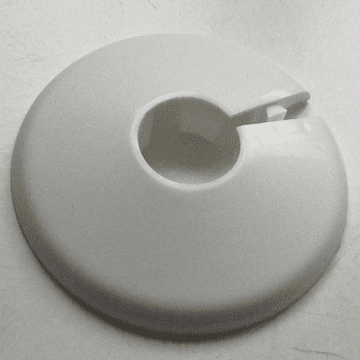 White Plastic 15mm Wall Flange Pipe Collar - 30000385