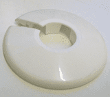 White Plastic 22mm Wall Flange Pipe Collar - 30000386