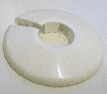White Plastic 22mm Wall Flange Pipe Collar - 30000386