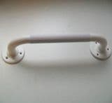 White Stainless Steel Ribbed Grab Rail Bar 600mm - 01000042