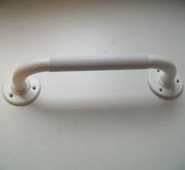 White Stainless Steel Ribbed Grab Rail Bar 750mm - 01000043