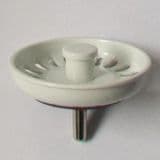 White Stemball Basket Strainer Waste Sink Plug - 42003198