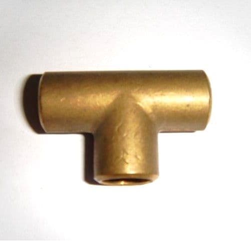 Yorkshire Brass Solder Ring Microbore 12mm Equal Tee - 28241200