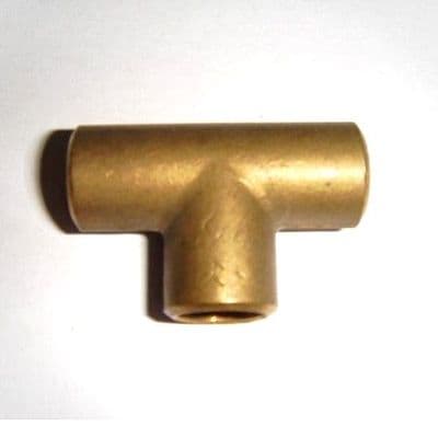 Yorkshire Brass Solder Ring Microbore 12mm Equal Tee - 28241200