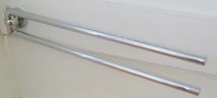 Zetta Chrome Designer Double Swivelling Towel Rail - 01097068