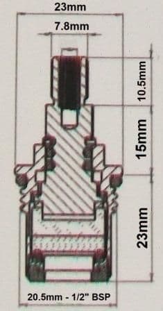 Short 20 Spline Ceramic disc tap cartridges