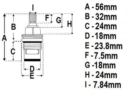 Hot Tall Stem tap cartridge