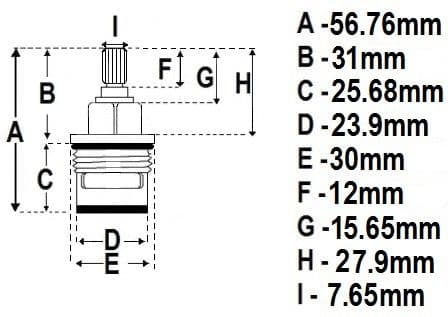Pegler Hot Ceramic Disc Cartridge