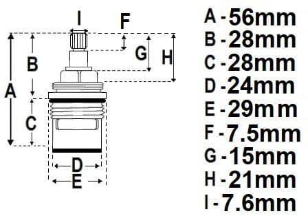 Deva 56mm Tall Bath CD Cartridges