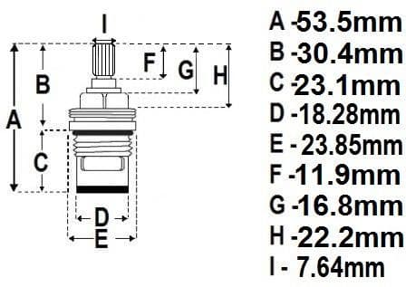 20 Tall Spline Ceramic Disc Tap Cartridges