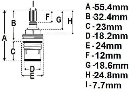 Tall Ceramic Disc Tap Cartridges 20 spline