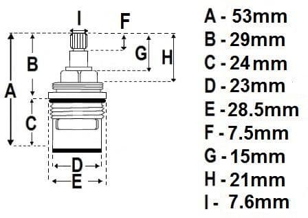 Ceramic disc bath tap cartridges with short under body