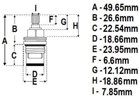 Bristan 24 Spline Tap Cartridge Cold