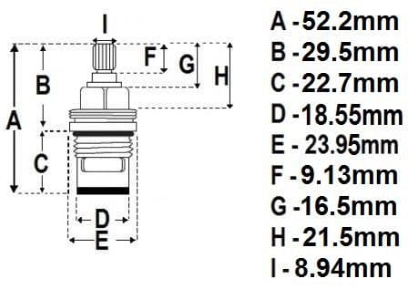 38 Spline ceramic disc tap valve