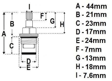 20 Spline Ceramic disc cartridges - no shoulder