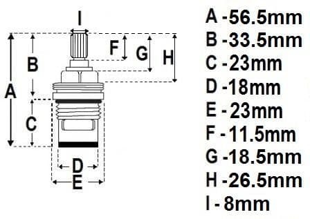 20 x 8mm Spline Ceramic Tap Cartridges