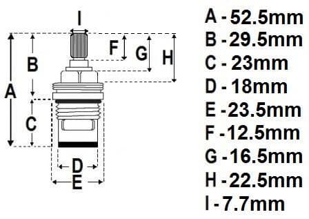 28 spline ceramic kitchen / basin tap cartridges