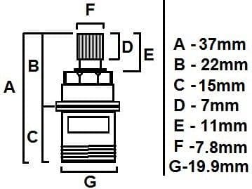 Bottom Thread Mini 28 Spline Ceramic Disc Cartridges