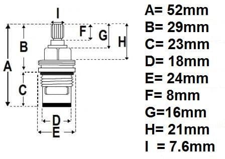20 spline Replacement Ceramic Disc Tap Cartridges