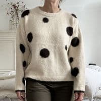 Beige Polka Dot Jumper & Matching Scarf Set < Fashion Accessories I Plum & Ivory Ltd