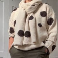 Beige Polka Dot Jumper & Matching Scarf Set < Fashion Accessories I Plum & Ivory Ltd