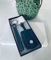 Blue Leather Key Ring < Gorgeous Gifts | PLUM & IVORY LTD