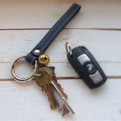 Blue Leather Key Ring